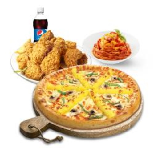 [피자나라치킨공주]고구마피치세트L(고구마피자L+후라이드치킨(뼈))+스파게티+콜라1.25L